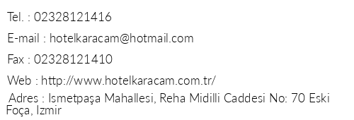 Hotel Karacam telefon numaralar, faks, e-mail, posta adresi ve iletiim bilgileri